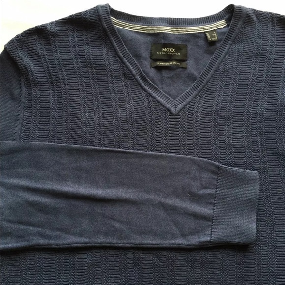 Mexx Men’s V Neck Sweater Denim Blue Medium Slim Fit Cotton - Picture 11 of 11